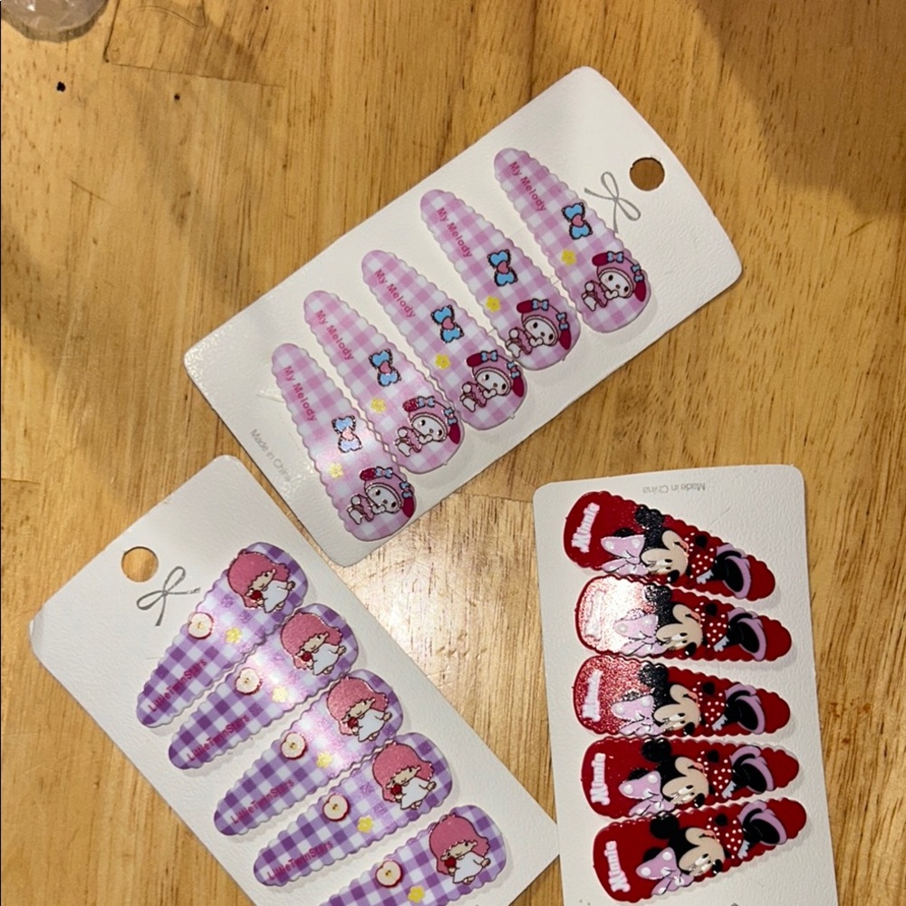Cute Character Hair Clips Set